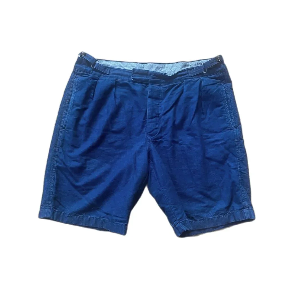 WALLACE & BARNES J. Crew Blue 100% Cotton Relaxed Shorts   Mens Size 34